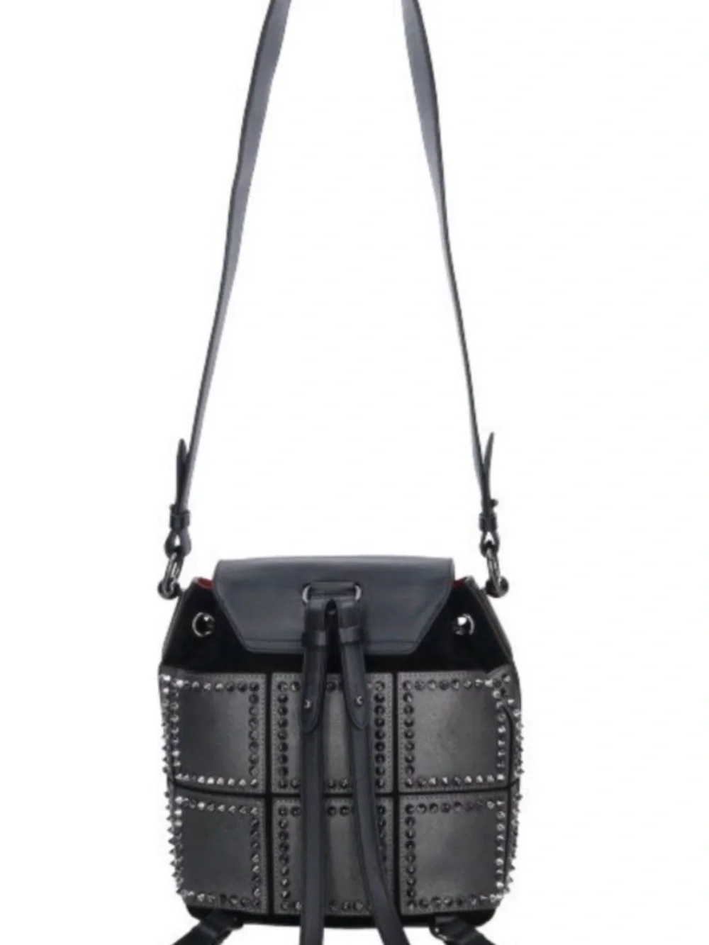 Christian Louboutin Black Studded Leather Backpack